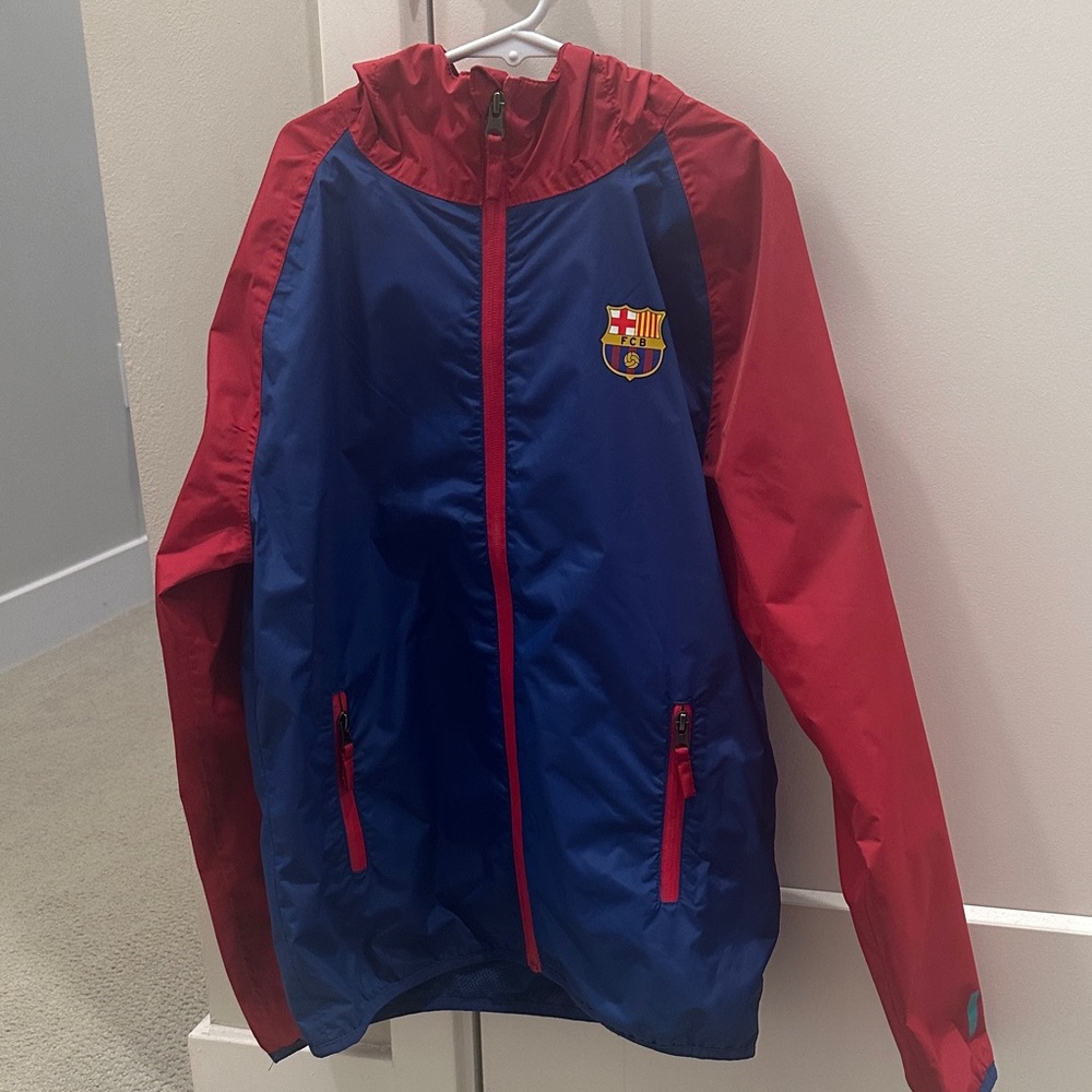 Kids Red and Blue FCB Rain Jacket. NEVER WORN!!!
